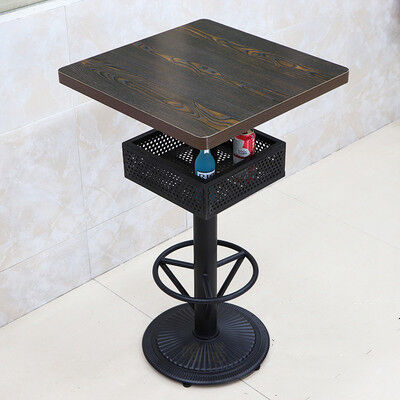 2 Person Black Bistro High Top Table Sets Outdoor Metal Counter Wood Tall