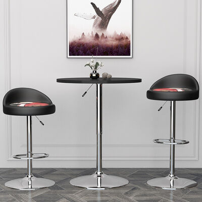 80 X 80 60 X 60 Adjustable Height Bistro Table Bar Pub MDF Round Swivel High