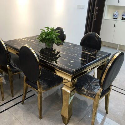 Garden Home Luxury Dining Table And Chairs 240cm 120cm 140cm 6 Seater  Marble