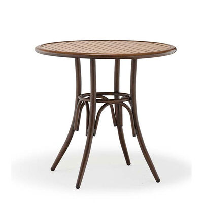 Patio Folding Bistro Bar Table Iron 180cm Wood Steel Garden Pub Cafe