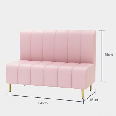Cafe Banquette Commercial Booth Seating For Home Bar Pink Leather 120x65x85cm