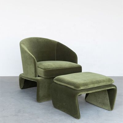 Sofa Single Seater Armchair Velvet Green Lounge Italian Design 75x82x69cm