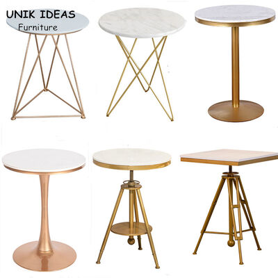 Modern Round Marble Centre Table Steel Small Side For Bedroom 50x50x60cm