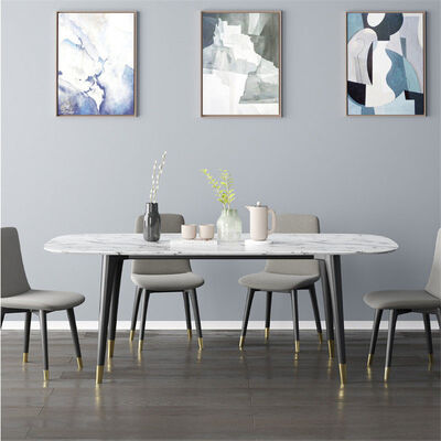 OEM Luxury Dining Table And Chair Set Sintered Stone Top Nordic Style