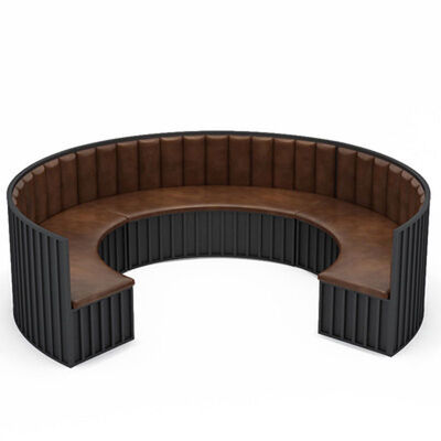 Combination Leather Club Sofa Curved U Shaped Customized Metal Skeleton