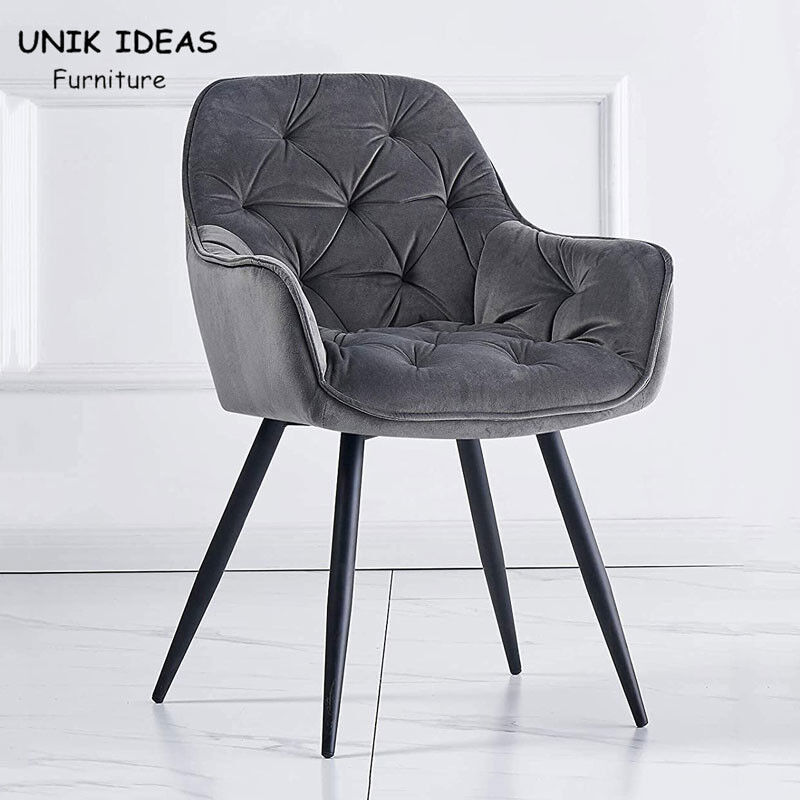 Luxury Colorful Nordic Dining Chair Sets Button Padded Accent Armchair