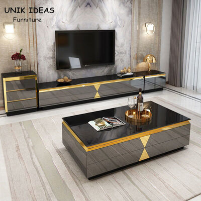 ราคาดี Stainless Steel Luxury Gold Coffee Square Table 40cm Height Italian Marble Top ออนไลน์