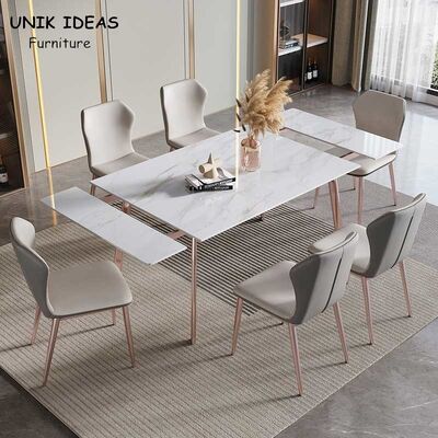 ราคาดี Minimalist Slate Dining Table Set With Chair Combination Telescopic Foldable ออนไลน์