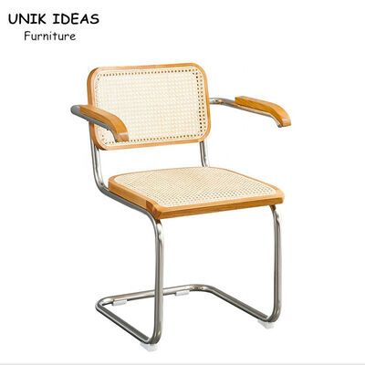 ราคาดี Restaurant Cafe Furniture Natural Rattan Armchair Nordic Dining Chair 83cm Height ออนไลน์