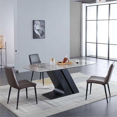 ราคาดี Dining Room Sets 6 Chairs With Z Metal Legs Stone Top Tables For Sale ออนไลน์