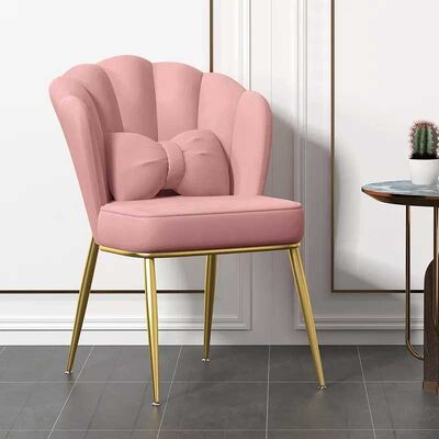 ราคาดี Leisure Metal Velvet Nordic Dining Chair Pink Restaurant Sponge Internal Filling ออนไลน์