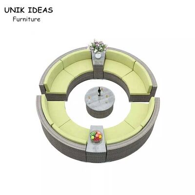 ราคาดี Outdoor Round Shaped Woven Rattan Sofa Garden Leisure Rust Resistant Waterproof Sofa Set ออนไลน์