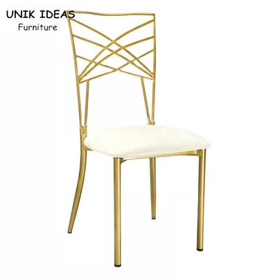 ราคาดี Gold Chameleon Banquet Wedding Chair Stackable Luxury Metal Cross Back ออนไลน์