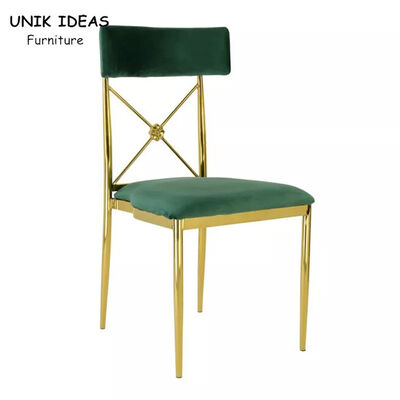 ราคาดี Green Cushion Luxury Wedding Chairs Gold Stainless Steel Frame For Event ออนไลน์
