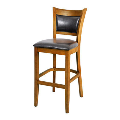 ราคาดี Restaurant Furniture High Chair Japanese Style Bar Counter Chair Solid Wood Bar Stool With Leather ออนไลน์