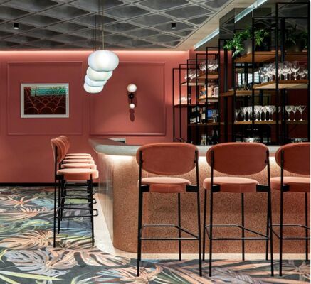 ราคาดี New Arrival Wholesale Cheap Modern Design Velvet Fabric Dining Chairs Tall Bar Chair ออนไลน์