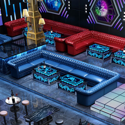 ราคาดี Customized bar Family Audio-visual Room Sofa Table Combination Against the Wall U-shaped L-shaped Luxury Club Sofa Set Furniture ออนไลน์