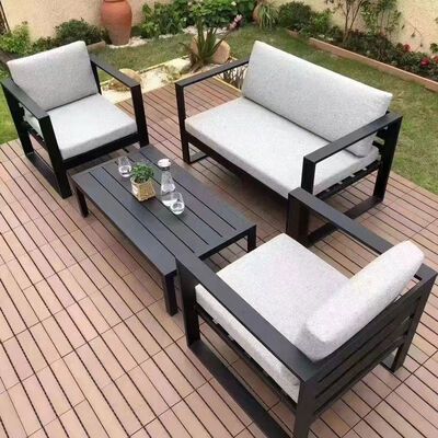 ราคาดี Simple Design Outdoor Tables and Sofa Set Patio Furniture Lounge Sectional Aluminum Frame Garden Sets ออนไลน์