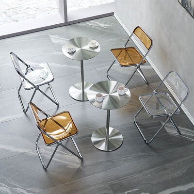 ราคาดี Metal Durable Round Table With Foldable Dining Chair Simple Outdoor Table and Chairs for Restaurant ออนไลน์