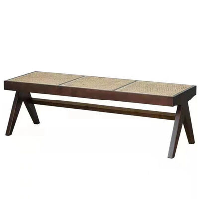 ราคาดี New Design Modern Solid Wood Chair Rattan Bench Leisure Dining Chair Bed Footstool Shoe Bench ออนไลน์