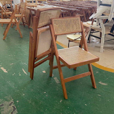ราคาดี Nordic Home Dining Room Single Chairs Backrest Balcony Solid Wood Cafe Rattan Folding Chair ออนไลน์