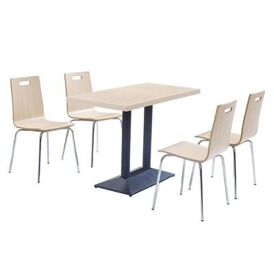 ราคาดี Wholesale Price Restaurant Table and Chair Bentwood 4 Seater With Metal Frame ออนไลน์
