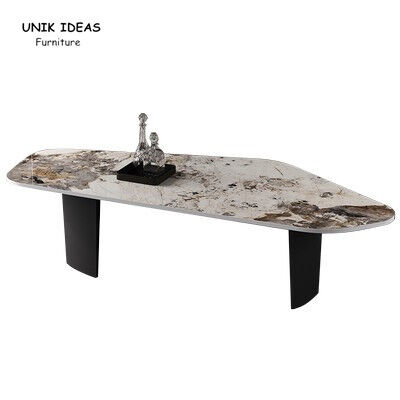 ราคาดี Black  White Marble Stone Top Coffee Table Sets Stainless Steel L140xW60xH38cm ออนไลน์