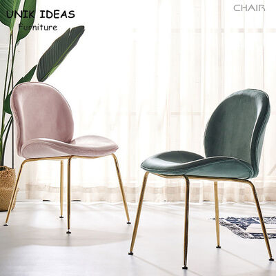 ราคาดี Metal Frame Upholstered Dining Chair Armless Beige Green Ins Style 56x54x84cm ออนไลน์