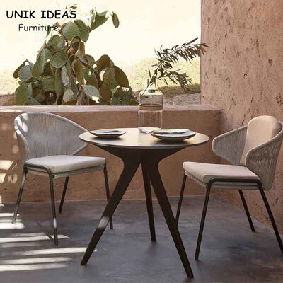 ราคาดี Nordic Rope Rattan Woven Dining Chair Outdoor Furniture Garden 65x70x75cm ออนไลน์