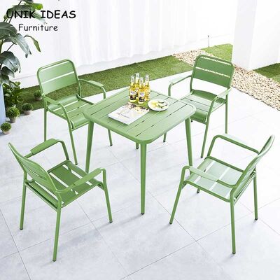 ราคาดี Patio Dining Chairs And Table Set Modern Aluminum Metal Garden Outdoor 61x61x84cm ออนไลน์
