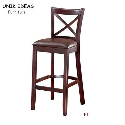 ราคาดี Breakfast Wooden Bar Stools With Backs Wood Counter Height Chairs 41x46x116cm ออนไลน์