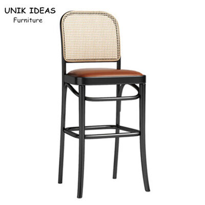 ราคาดี French Bistro Rattan Cafe Bar Stools White Rattan Counter Height Bar Stools With Backs ออนไลน์