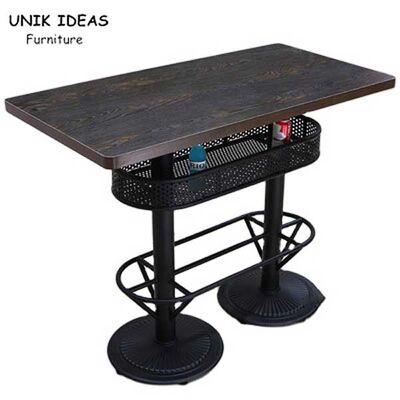 ราคาดี Vintage Pub Table Rectangle High Top Table Wood Restaurant  60x120x103cm ออนไลน์