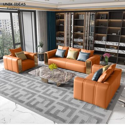 ราคาดี Luxury Leather Modern Living Room Sectional Sofas Couches With Recliners Brown ออนไลน์