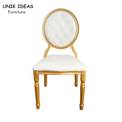 ราคาดี Party Hall Wedding Banquet Chairs Rental Round Back Restaurant Gold 38x40x93cm ออนไลน์