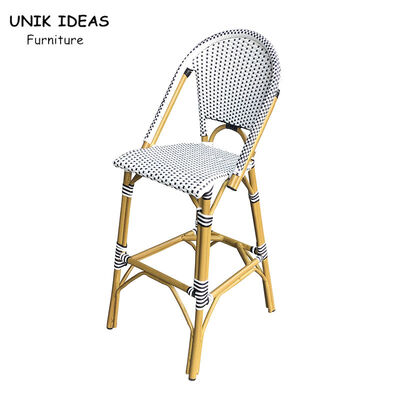 ราคาดี Cafe Bistro Bar Stool White Rattan Counter Height Chairs Outdoor Restaurant ออนไลน์