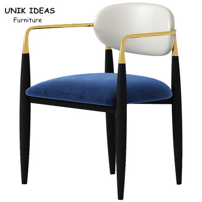 ราคาดี Navy Blue Metal Frame Dining Table And Chairs For Small Spaces Tufted Leather 58x58x73CM ออนไลน์