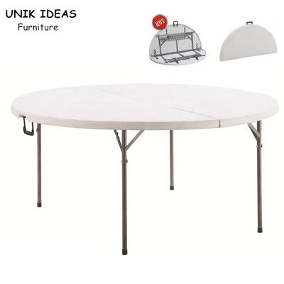 ราคาดี Six Foot 8 Foot Folding White Round Plastic Banquet Table For 10 Seater Outdoor ออนไลน์