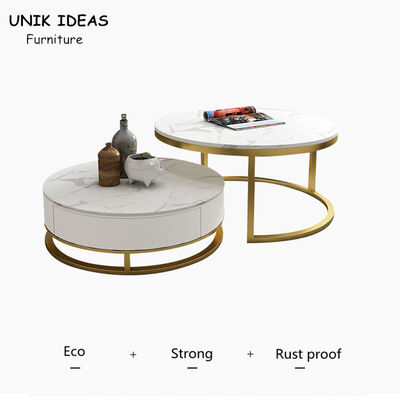 ราคาดี 80x80cm Round Luxury Center Tables Design Metal Black Combination ออนไลน์