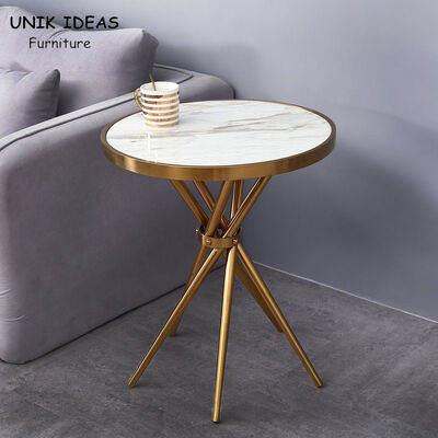 ราคาดี Modern Round Marble Centre Table Steel Small Side For Bedroom 50x50x60cm ออนไลน์