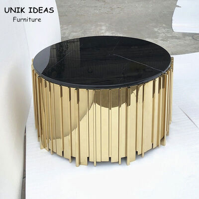 ราคาดี 45x57cm Luxury Living Room Center Table For Black Sofa Round Side Metal Base ออนไลน์