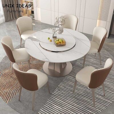 ราคาดี 120cm 4 5 6 Seater White Round Extendable Dining Table And Chairs 4 To 6 Turntable Rotating ออนไลน์