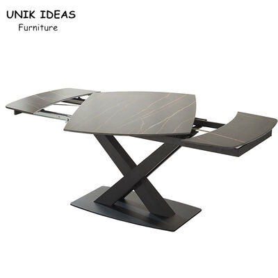 ราคาดี Marble Extendable Dining Table And Chairs Set Modern Nordic Black Adjusted 200cm ออนไลน์