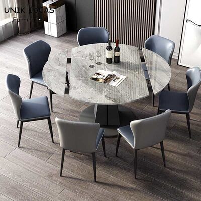 ราคาดี Luxury Extendable Dining Table And Chairs 7 Piece Italian Rock Slab Folding 120cm ออนไลน์