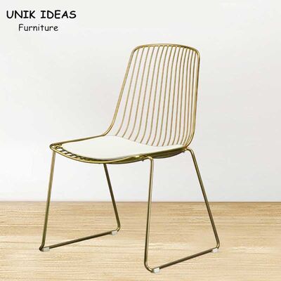 ราคาดี 83cm Gold Wire Dining Chairs Black Cafe Garden Restaurant Outdoor Indoor ออนไลน์
