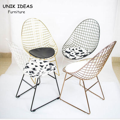 ราคาดี Steel Metal Frame Dining Chair With Gold Legs Outdoor Leisure Seating 55x58x93.5cm ออนไลน์