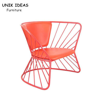 ราคาดี Basket Metal Frame Dining Chairs Red Italian Minimalist Coffee Shop 76x64x69cm ออนไลน์