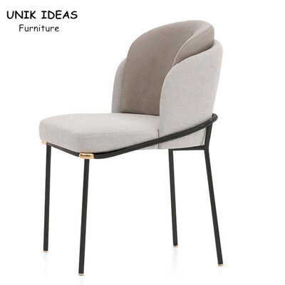 ราคาดี Upholstered Metal Frame Dining Chairs Iron Legs Italian Design 530x590x830mm ออนไลน์