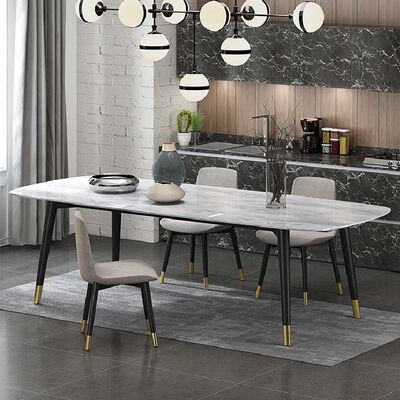 ราคาดี OEM Luxury Dining Table And Chair Set Sintered Stone Top Nordic Style ออนไลน์