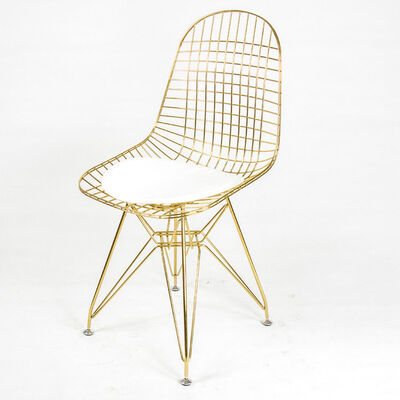 ราคาดี Indoor Outdoor Furniture Metal Frame Dining Chair PU Leather Gold Wire Chairs ออนไลน์